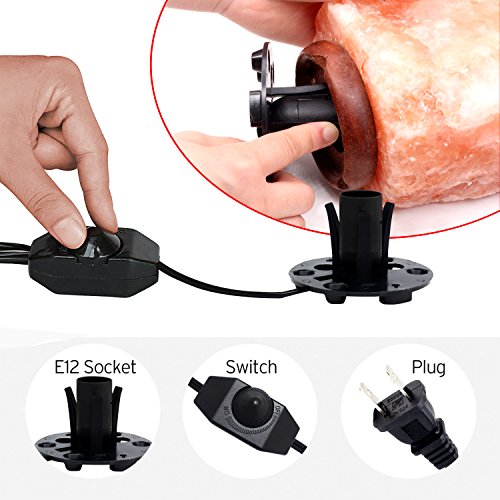 [UPGRADED] Salt Lamp Cord with Dimmer Control and Base Assembly, Betus