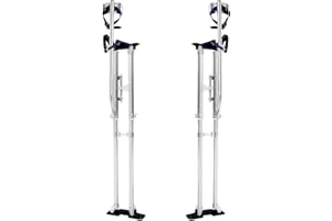 Jecoupoon 48-64 Inch Aluminum Alloy Drywall Stilts with Sliver for Working at High Places (Silver,48-64 Inch)