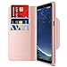 Maxboost Note 8 Wallet Case [Folio Style] [Stand Feature] mWallet Series for Samsung Galaxy Note 8 (2017) [Rose Gold] Card Leather Flip Cover with Hand Strap [Card Slot/Side Pocket] Magnetic Closure