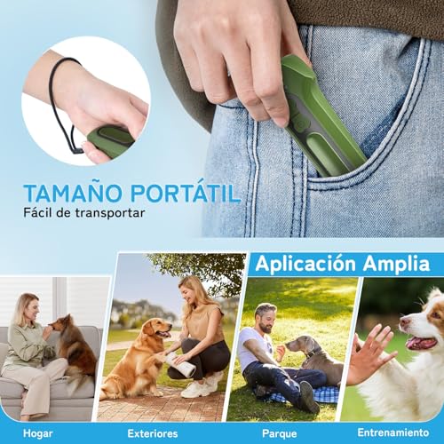 Ahuyentador de Perros Recargable Antiladridos para Perros Ultrasónicos | Dispositivo seguro y humano para corregir conductas. Ideal para entrenar en interiores y exteriores. Eficaz hasta 50 pies.