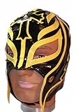 WWE Official Rey Mysterio Youth Size Black and Yellow Wrestling Mask Licensed by First_Look