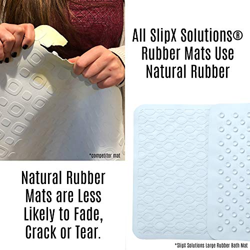 SlipX Solutions Square Rubber Safety Shower Mat with Microban Provides
