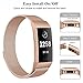 SWEES Metal Bands Compatible Fitbit Charge 3 and Charge 3 SE, Milanese Stainless Steel Magnetic Small (5.5