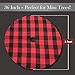 ATLIN Buffalo Plaid Christmas Tree Skirt - 3 Inch Red and Black Checks for a Traditional Look - Machine Wash and Dry – 3 ft and 4 ft Models