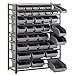 Sandusky Lee UR4416BIN36 Black Zinc Steel Bin Shelving Unit with 36 Storage Bin, 57