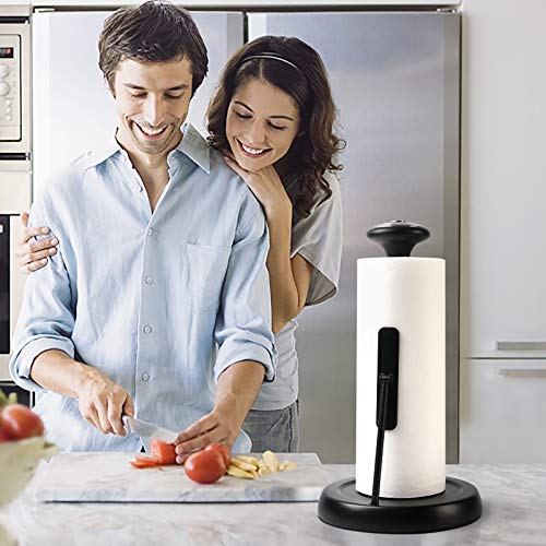 SMARTAKE Standing Paper Towel Holder, Rustproof Stainless Steel Paper