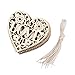 TINKSKY Heart Wooden Embellishments Crafts Hanging Ornament for Wedding Mother's Day DIY, Pack of 10