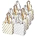 Gift Bags with Handles and Gift Tags, Medium, for Birthday, Sweet 16, Christmas Holidays Graduation Wedding Showers 8 Pack (Gold Silver WhiteT)