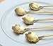 CHICHIC Set of 8 Flower Coffee Spoon Tea Spoon Dessert Spoons Scoop Stainless Steel Tableware Stirring/Sugar/Stir/Bar/Mixing/Ice Cream Spoon for Kitchen Dining Bar, Condiment or Spice, Gold