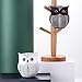 NJCHARMS Owl Statue Decor, Small Crafted Buho Figurines for Home Decor Accents, Living Room Bedroom Office Decoration, Buhos Bookself TV Stand Decor - White