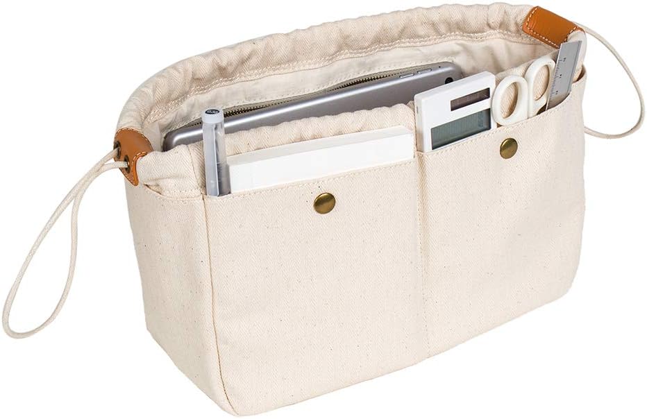 Multi Pocket Handbag Insert Shaper Purse Organizer Bag in Bag Inside Bag Tote Sharper with Zipper-YONBEN (Large)