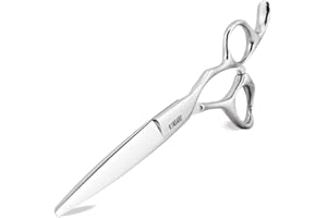 Professional Hair Shears 6" Silvery Blind Hole Sharp Hair Scissors Hair Cutting Scissors Barber Scissors Barber Shears Haircut Scissors Convex Edge 440C KINSARO