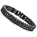 LOYALLOOK 12MM Wide Double-row Curb Chain Bracelet for Men Women Stainless Steel High Polished Black Link Chain ,8.0-9.1 Inches