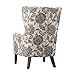 Madison Park Arianna Accent Hardwood, Faux Linen Modern Contemporary Style Living Room-Sofa Furniture Swoop Wing Arm Bedroom Chairs Seats, Deep, Floral