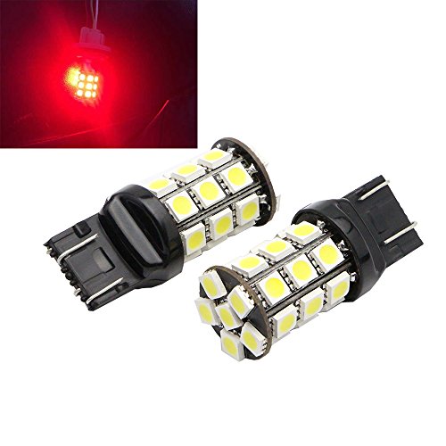 Newsun 7443 T20 27smd 5050 Canbus LED Brake Tail Stop Turn Reverse Lights Bulbs Car Red Color Super Bright 12v Error Free Canceller