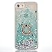 JAZ iPhone 7 Plus Case Quicksand Liquid - Ring Kickstand Ultra Thin Soft TPU Bumper Transparent Case Floating Bling Glitter Sparkle Heart Case for 5.5