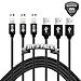 Lightning Cable 3 Pack 3FT Iophi iPhone Charging to USB Nylon Braided 2.4A High Speed Heavy Duty Aluminum Connector Charge Sync Cable for iPhone 7 / 7 Plus / 6 / 6s / 5 5s 5c SE / iPad / iPod - BLACK