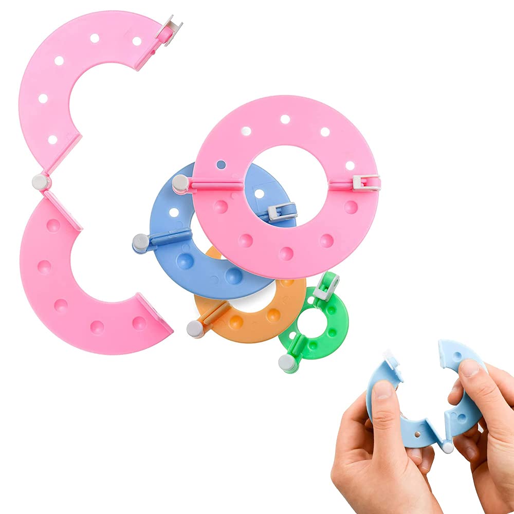 RRigo Pom Pom Maker, 8 Sizes Pompom Maker Tool Set for Fluff Ball Weave DIY Wool Yarn Knitting Craft Project for Kids and Adult + 20 PCS Plastic Needles Buckle + 2PCS Scissors(30)