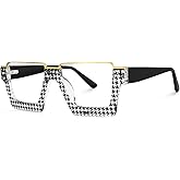 VOOGLAM Rectangle Blue Light Blocking Glasses for Women Men Anti Eyestrain Dry Eyes Computer Phone TV Eyewear Dardhan