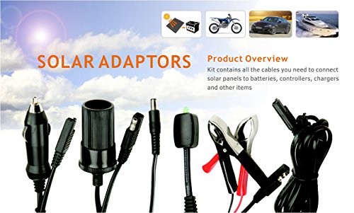 Sunway Solar Extension Cable SAE Connectors 16ft For Quick Connect of 12 Volt Solar Panel Battery Charger Solar Trickle Charger Solar Maintainer Solar Controllers With Battery Clamps,Cigarette Lighter