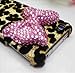 Leegoal(TM) Bling Shiny 3D Pink BOW Leopard Key Case Cover for iPhone 4 4S 4G