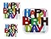 Halmark Party 40 Square Paper Plates And 80 Napkins - Happy Birthday