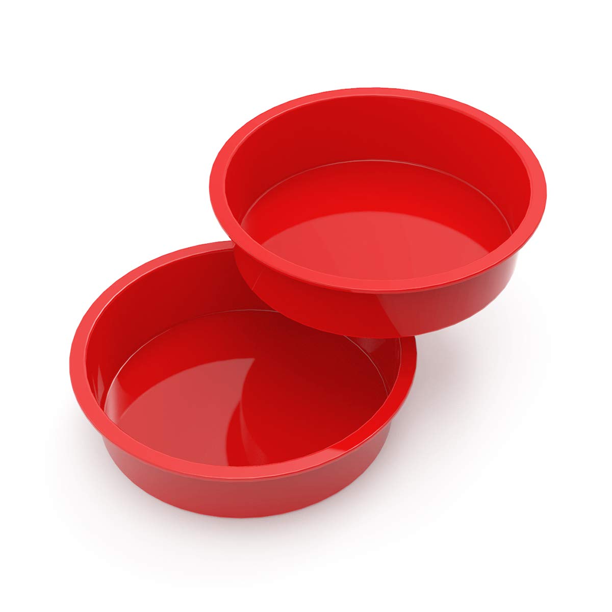 SILIVO Silicone Cake Tins for Baking 8 Inch Round, 2Pcs 20cm Cake Tins, Silicone Cake Moulds for Baking Layer Cakes, Sponges Cakes