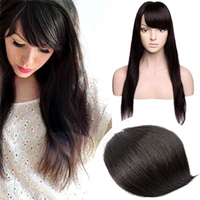 Clip In Side Swept Bangs Human Hair Clip On Sweeping Hair Fringe