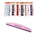 BlueZOO 6 Sheets Shiny Nail Art Stickers, Nail Strips with File (Style 2)
