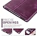 iPad 9.7 Leather Case, BoriYuan Vintage Genuine Leather Smart Cover Protective Slim Folio Flip Stand for Apple iPad 9.7 Inch with Card Slot Magnetic Sleep/Wake+Stylus+Screen Protector (Purple)