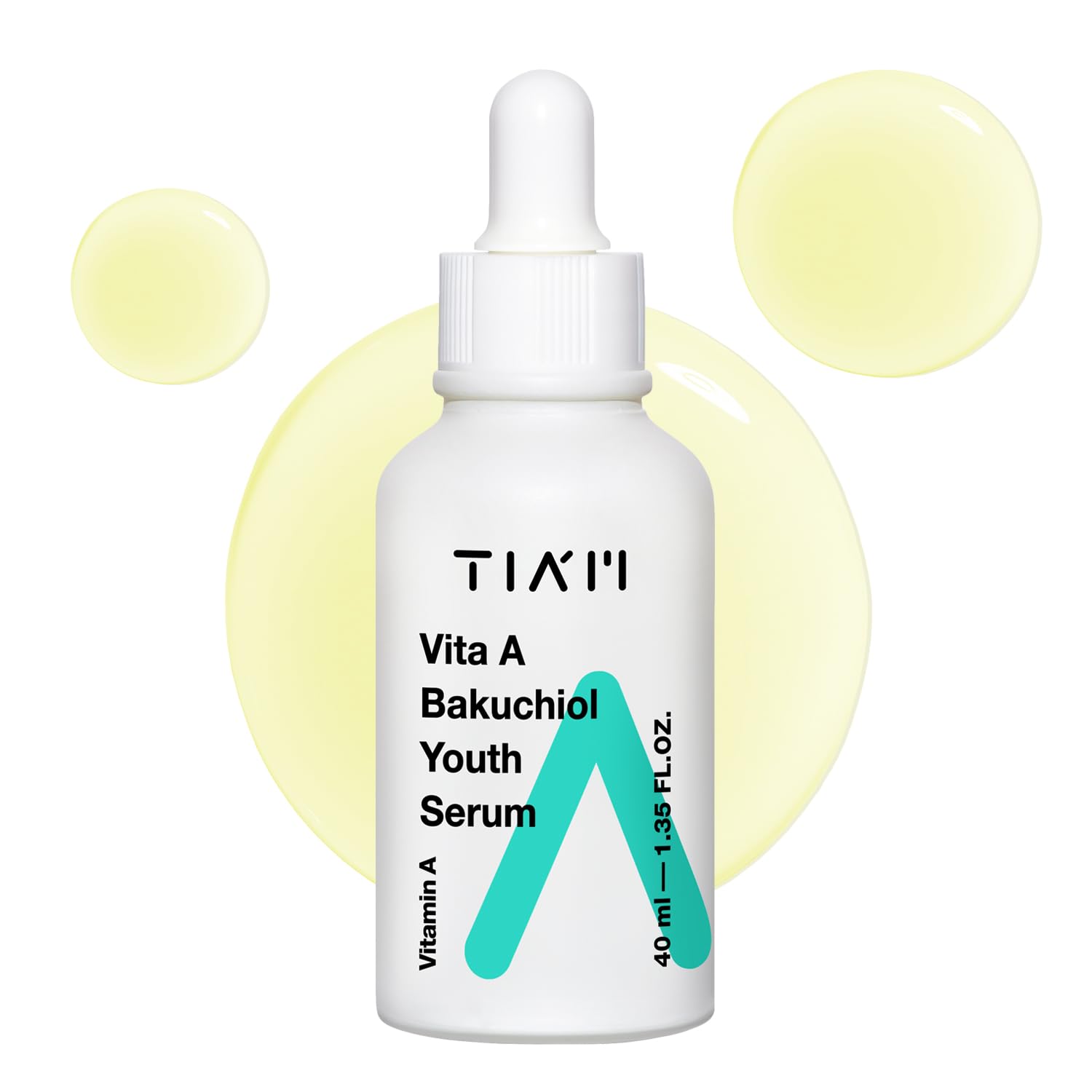 TIAM Vita A Bakuchiol Youth Serum – Intense Firming Face Serum | Face Brightening Vitamin A Serum for Face | Fish Collagen- Infused Skin Brightening K beauty Skincare Serum (1.35 fl. oz.)