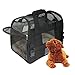 Juxcity Portable Mesh Soft Sided Pet Carrier Airline Approved Travel Bag for Small Medium Dogs Cats with Tow Sherpa Pads（Black）