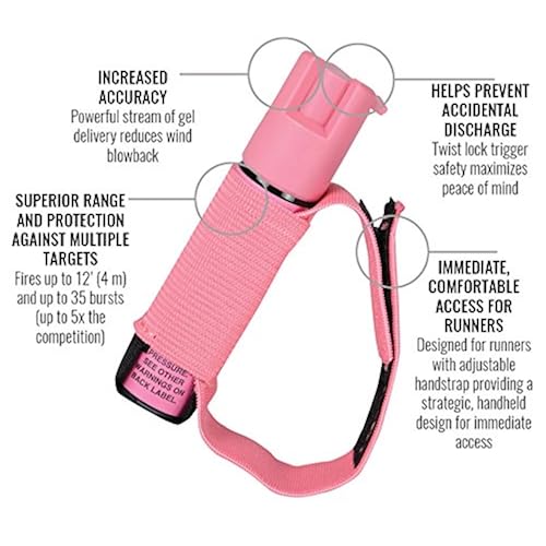 SABRE RED Pepper Gel Spray - Police Strength - Runner with Adjustable Hand Strap (Max Protection - 35 bursts, up to 5x's More) Sports & Outdoors, Sports & Fitness, Hunting & Fishing, Tactical & Personal Defense, Personal Defense Equipment, Pepper Spray