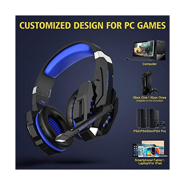 LESHP Cuffie Gaming PC PS4 con Microfono,Cuffie gioco Gaming G9000, Bass  Stereo Noise e Controllo Volume e LED per PS4/Xbox One X /Nintendo  Switch/PC/Laptop/Tablet - Cuffie Hi-Fi