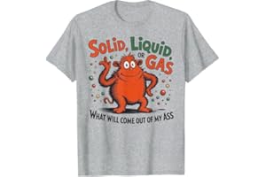 YUZBHOME Solid Liquid Or Gas Funny Cat Physics Science T-Shirt