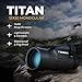 Wingspan Optics Titan 12X50 High Powered Monocular Scope. Optimal Brightness and Clarity. Durable. One Hand Focus. Waterproof. Fog Proof. Specially Designed for Bird Watching, Nature Watching, Hunting