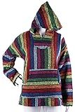 Lily Go Valley Unisex Multicolor/Rainbow Mexican Baja Hoodie Jacket (Small)