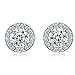 Nurbo New Hot Fashion Women's Shiny Rhinestone Pendent 925 Silver Plated Crystal Wedding Necklace Earrings Jewelry Set