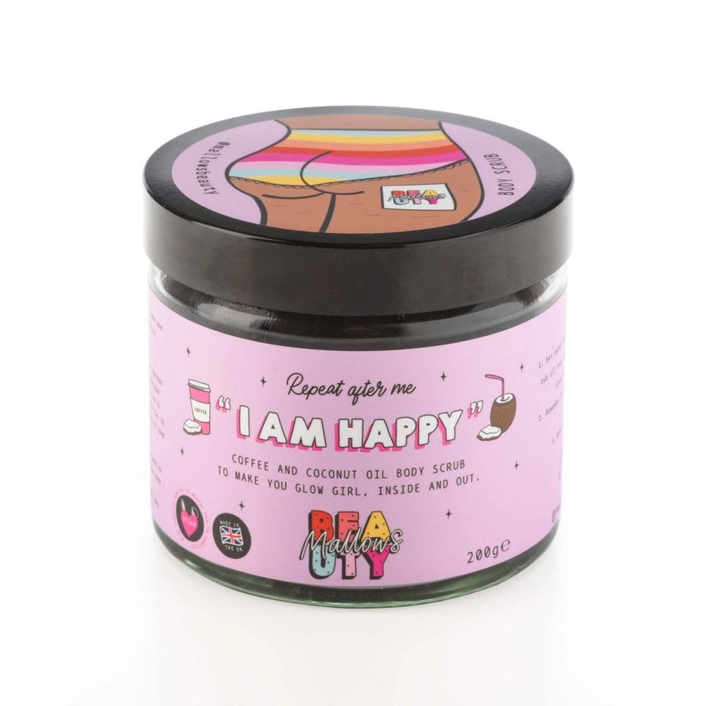 Mallows Beauty Body Scrub, Exfoliating Body Scrub for Glowing Skin Removes Dryness and Flakiness for Smooth and Radiant Skin (Coffee)
