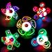 PROLOSO 24 Pcs LED Rings Light Up Fidget Toys Glow in The Dark Party Favors Spinning Tops Flashing Jewelry