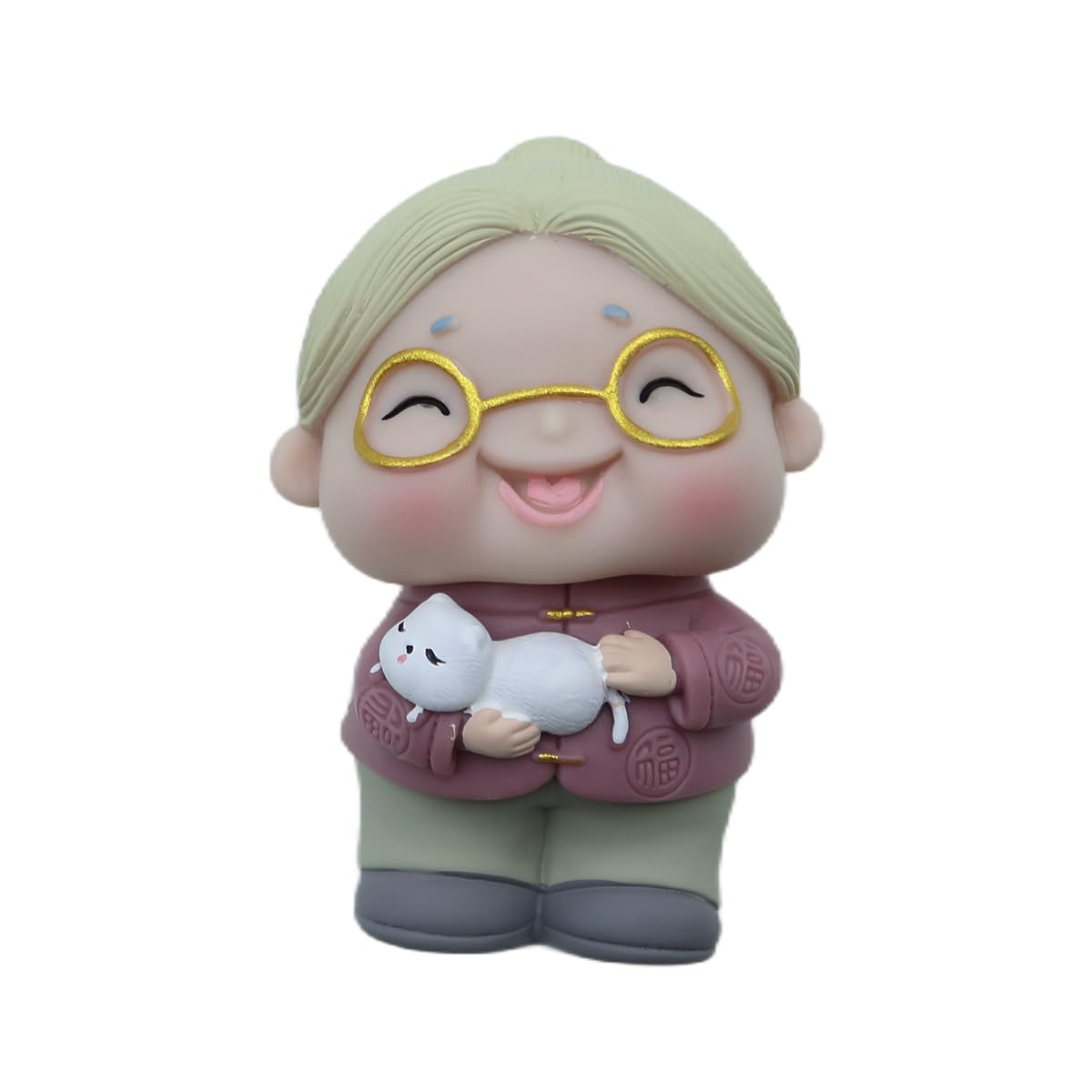 Gutol Old Woman Cake Topper Figurine Lightweight Realistic Old People Cake Decoration for Birthday and Celebration Cakes