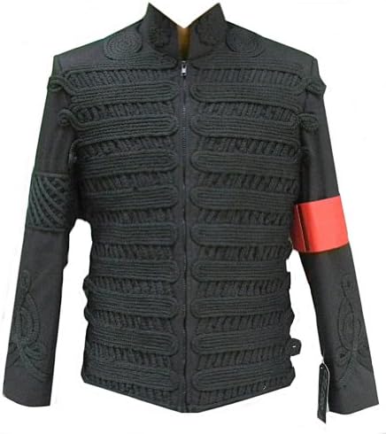 Classyak MJK Military Style Jacket – Black with Black Thread (XS)