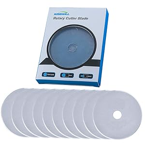 KISSWILL Rotary Cutter Blades 45mm for Fiskars, 10 Pack Replace Rotary Blades for Quilting Sewing Scrapbooking, Sharp and Durable
