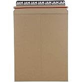 JAM PAPER Stay-Flat Photo Mailer Envelopes with Peel & Seal Closure - 9 x 11 1/2 - Brown Kraft - 6 Rigid Mailers/Pack