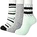 ZSHAWN Winter Fuzzy Socks for Women, 3/6 Pair, Warm Plush Comfort Slipper Luxury, Crew Socks (3 Pairs Mint Series)