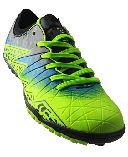 T&B Turf Soccer Shoes Kids Football Trainers Firm Ground Green/Black No.77030-Lv-30-12.5US