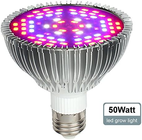 LED Grow Light Bulb,Matacai 50W Full Spectrum Plant Fill Light for High Efficient Hydroponic Greenhouse Organic (E27)