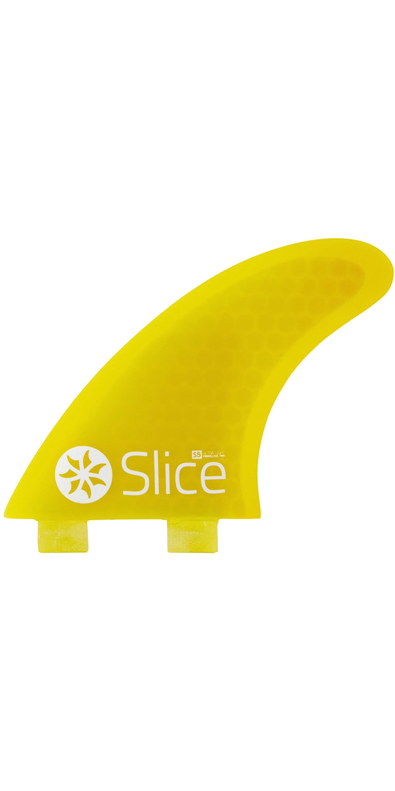 Northcore Surfing and Watersports Accessories - Slice Ultralight Hex Core S3 FCS Compatible Surfboard Fins - Yellow