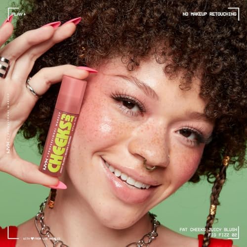 , Fat Cheeks Juicy Blush, Colorete Líquido con Acabado Glossy, Hidratación Prolongada, Color Intenso 12 Horas, Tono 02 Fig Fizz, 8ml