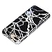BAISRKE Shiny Laser Style Holographic Marble Case Design Slim Soft TPU Rubber Silicone Bumper Cover Phone Case for iPhone 7 Plus/iPhone 8 Plus [5.5 inch] - Black